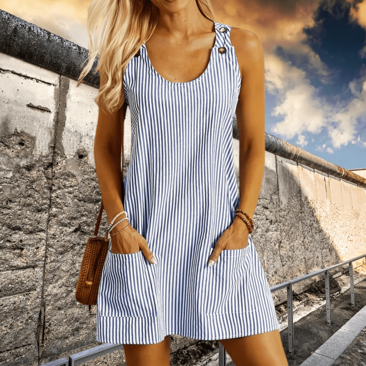 Valérie - Robe Rayée De Plage