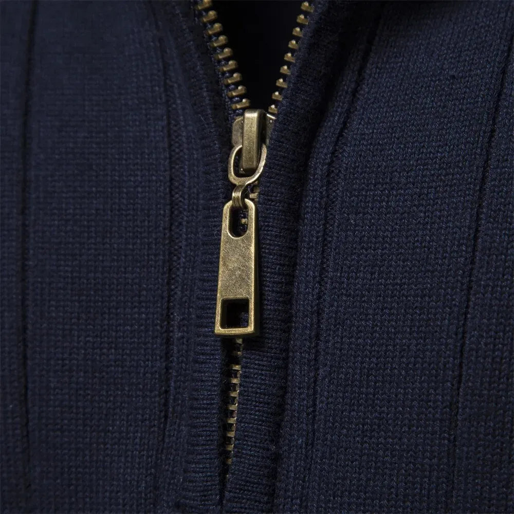 Marc - Pull Élégant Côtelé Zippé