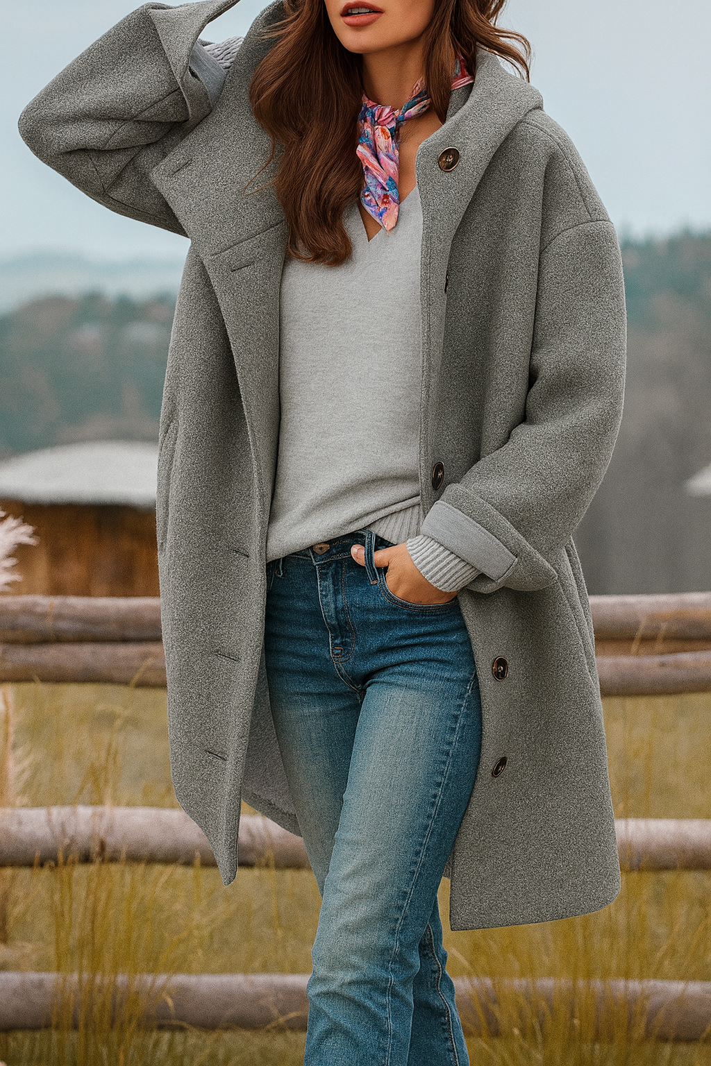Sylvie | Manteau Féminin Laine à Capuche