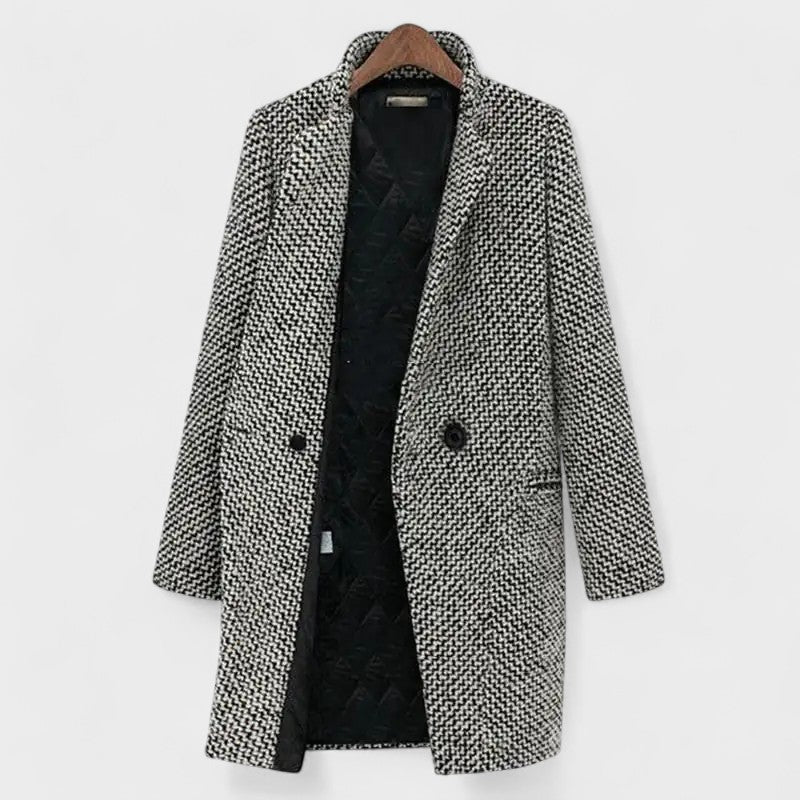 Sophie | Manteau Chic Mi-Long Pied-de-Poule