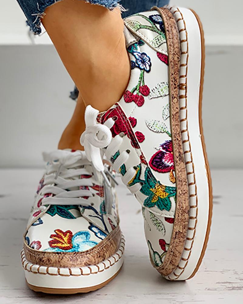 Catherine - Baskets Chic Fleuries Brodées