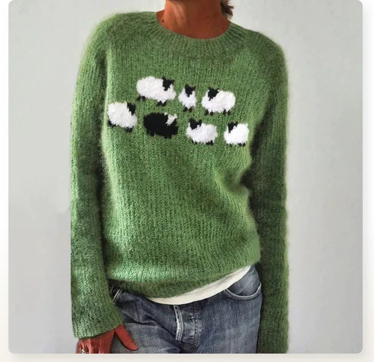 Marguerite - Pull Chic Vintage Imprimé