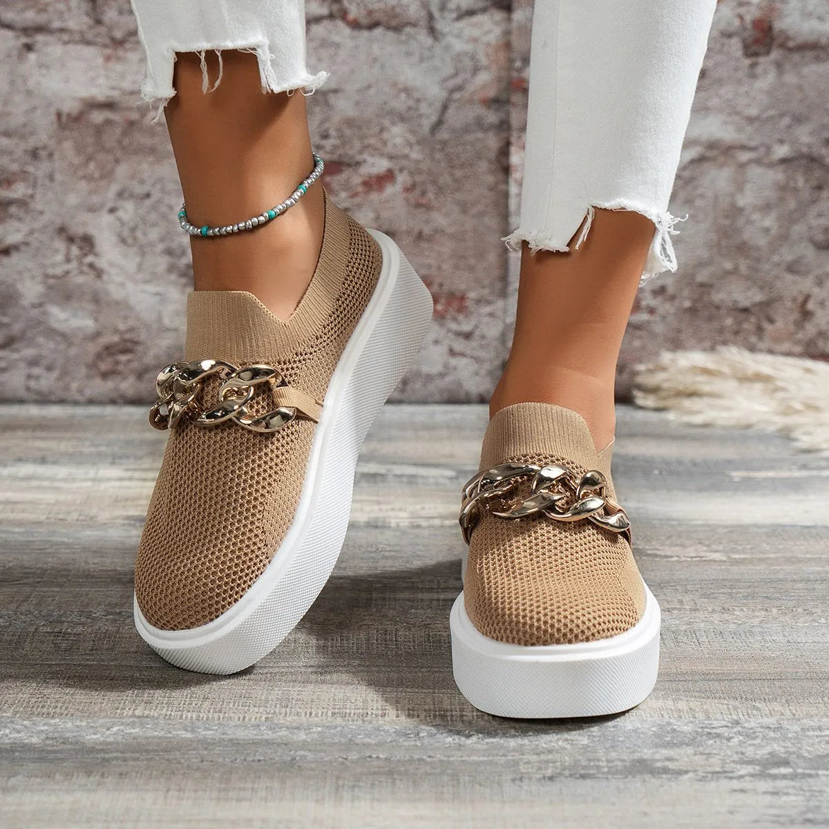 Estelle - Baskets Élégantes Maille Plateforme