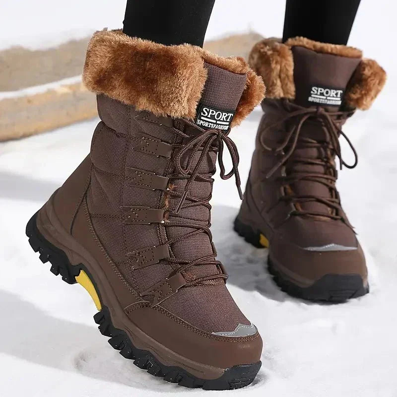 Virginie | Bottes de Neige Élégantes Montantes à Lacets