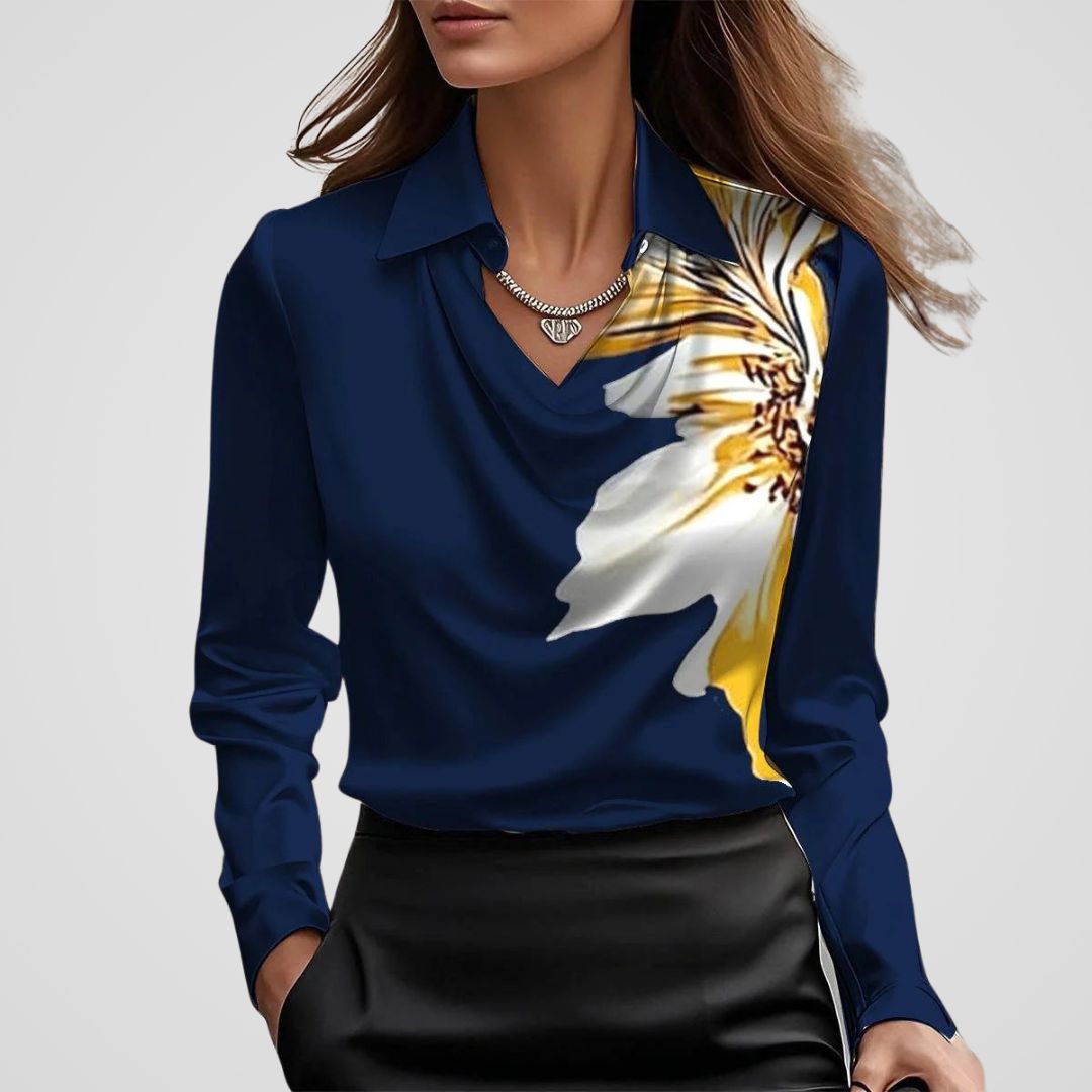 Chemise Femme En Satin Manches Longues - Coralie