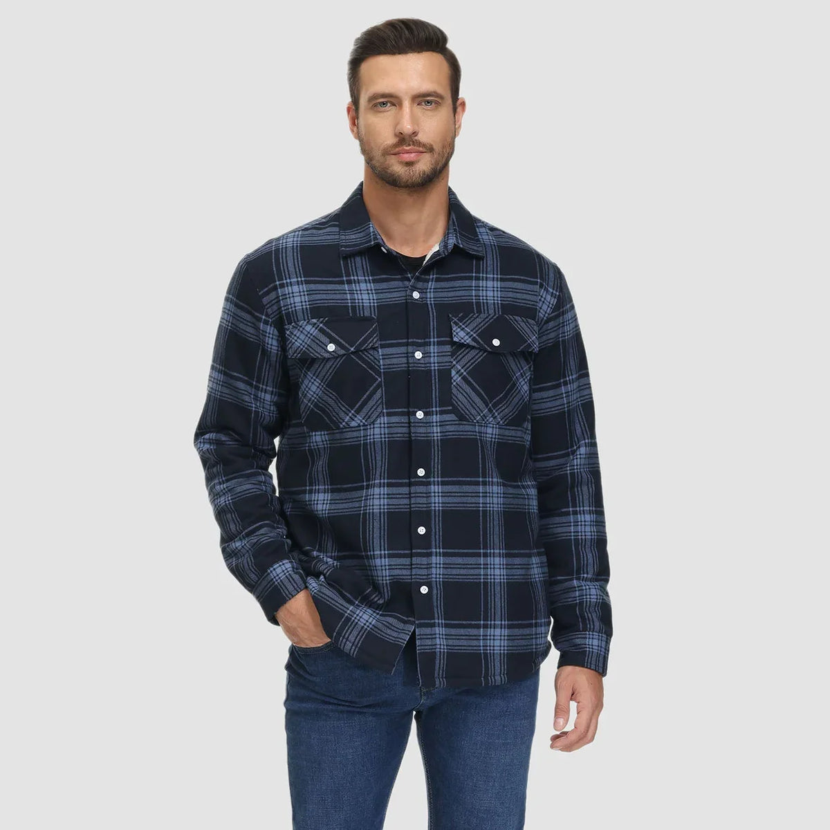 Thierry - Surchemise Chic Carreaux Doublée Sherpa