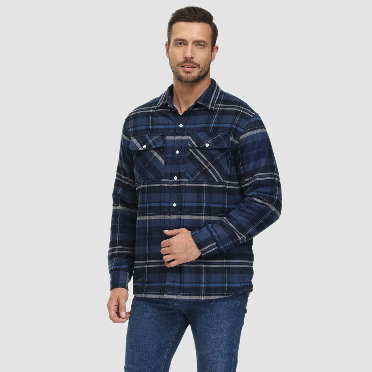 Thierry - Surchemise Chic Carreaux Doublée Sherpa