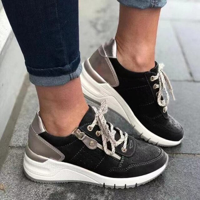 Mireille - Baskets Orthopédiques - Compensées, Style Moderne Et Dynamique, Femme