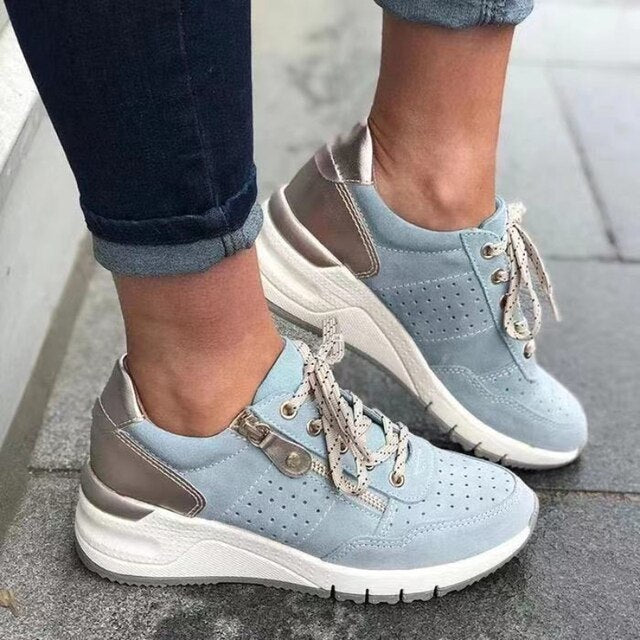 Mireille - Baskets Orthopédiques - Compensées, Style Moderne Et Dynamique, Femme
