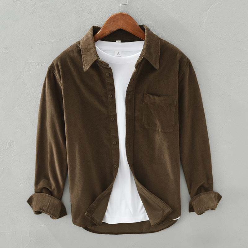 Nicolas – Chemise velours côtelé homme d’hiver style rétro