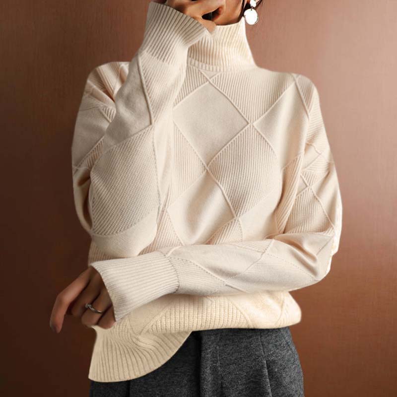 Isabelle - Pull Élégant Oversize Col Roulé
