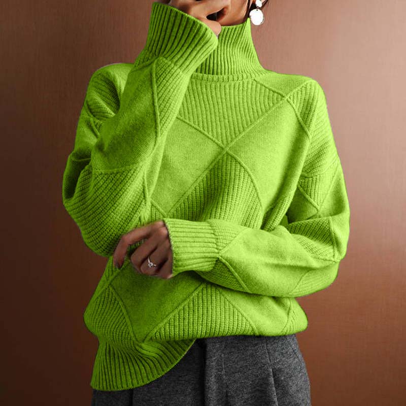 Isabelle - Pull Élégant Oversize Col Roulé