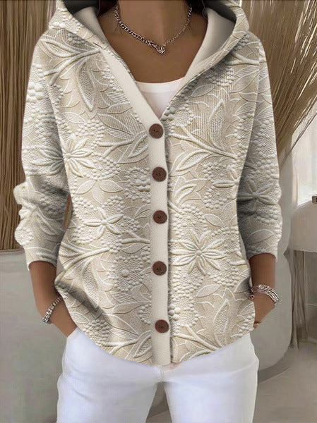 Caroline - Cardigan Chic Patchwork à Capuche