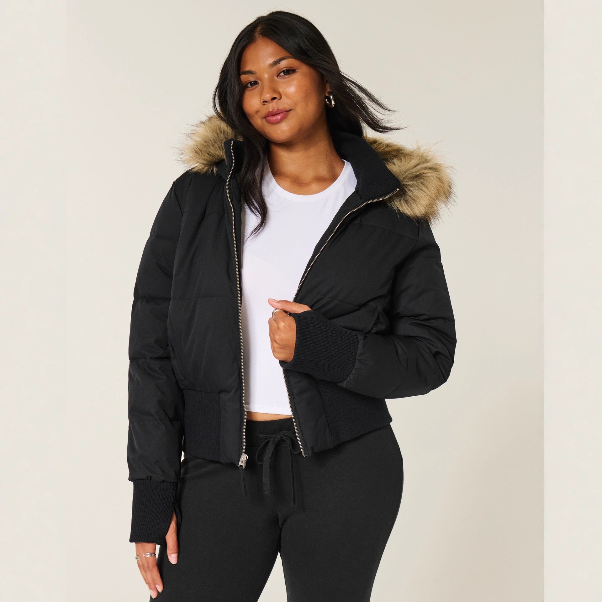 Élodie – Manteau matelassé d’hiver femme avec capuche amovible