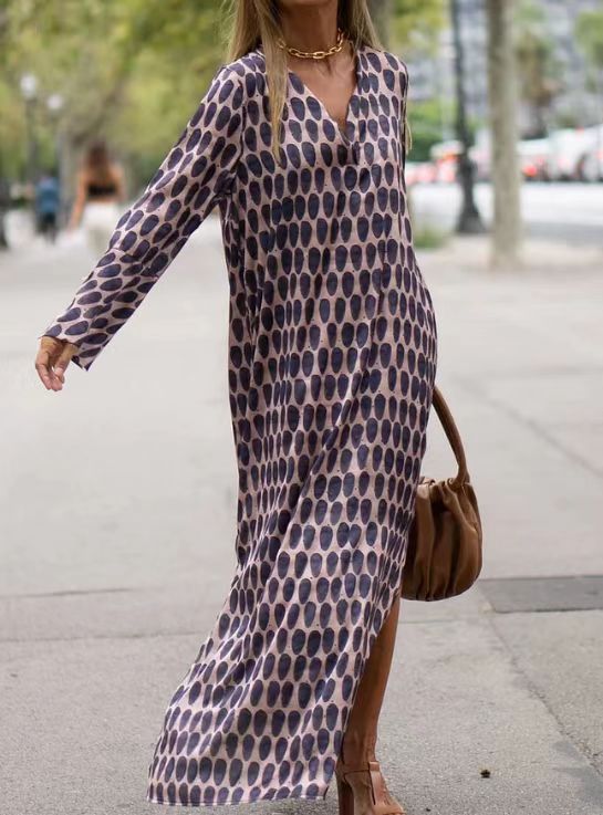 Flora - Robe Casual Avec Imprimé Ovale Tendance