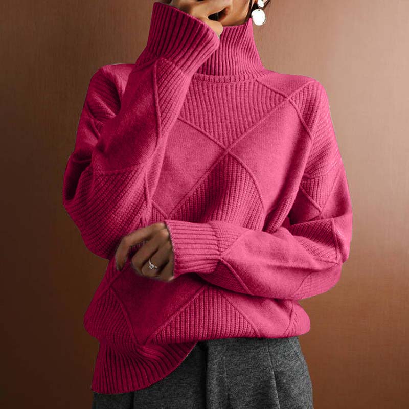 Isabelle - Pull Élégant Oversize Col Roulé