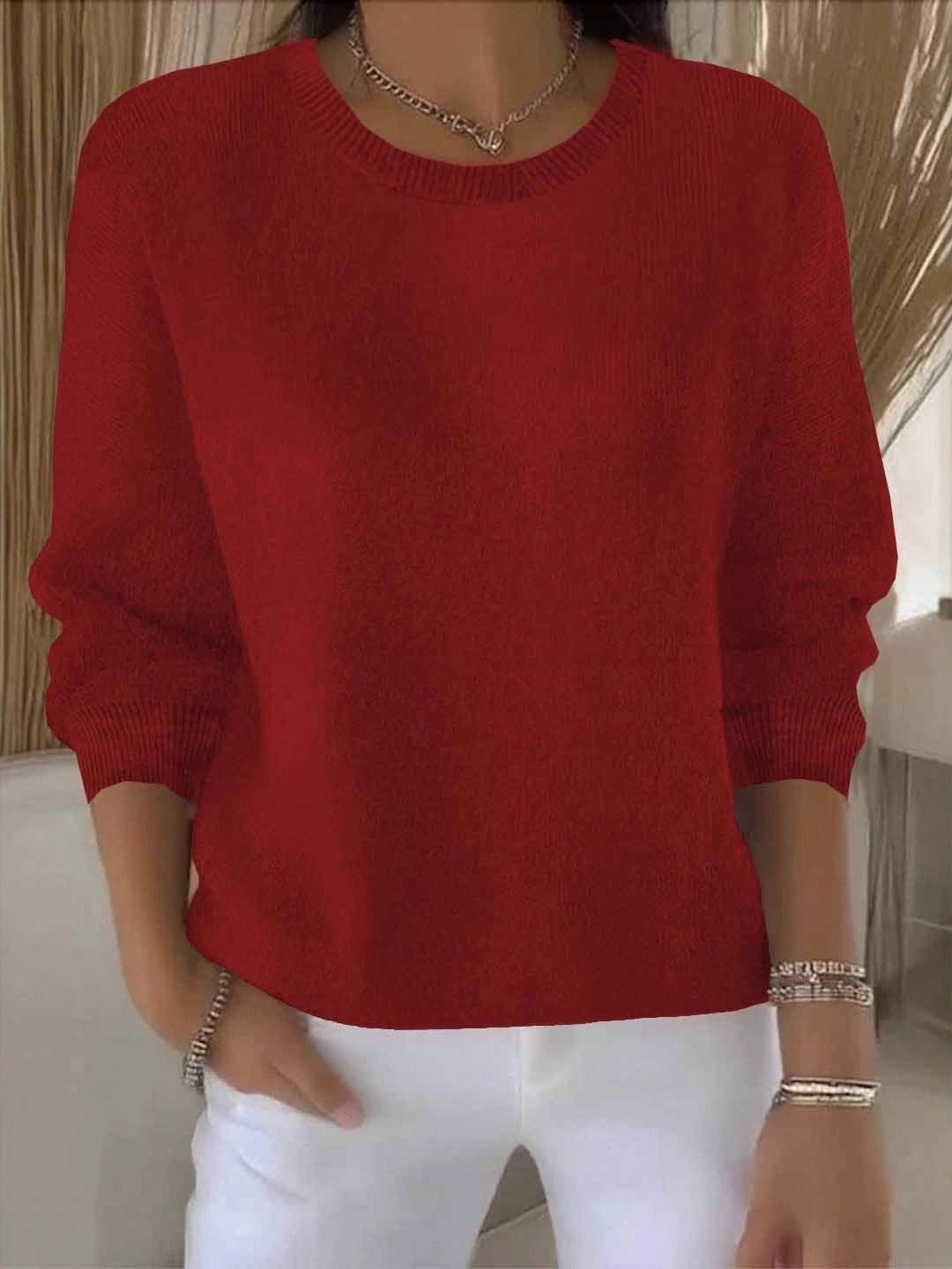 Amélie - Pull Élégant Maille Fine Oversize