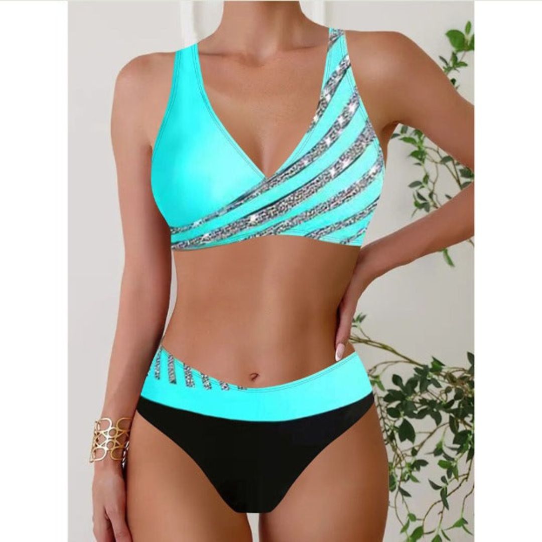 Léa - Bikini Croisé Sexy Pailleté