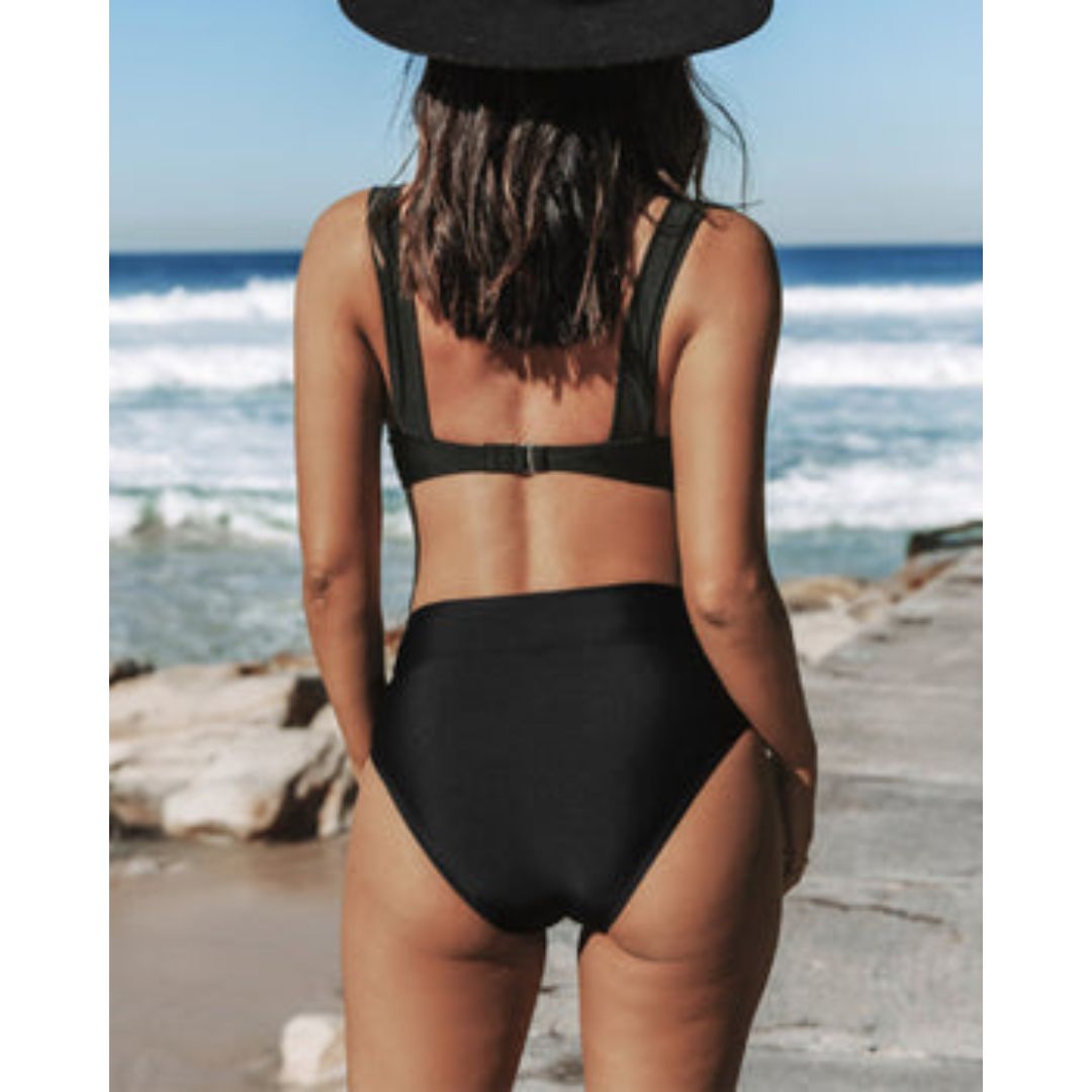 Louise - Bikini Taille Haute Sexy Col V