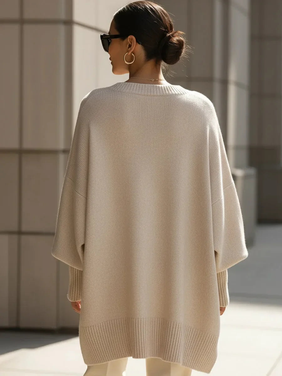 Adèle - Pull Élégant Oversize Asymétrique