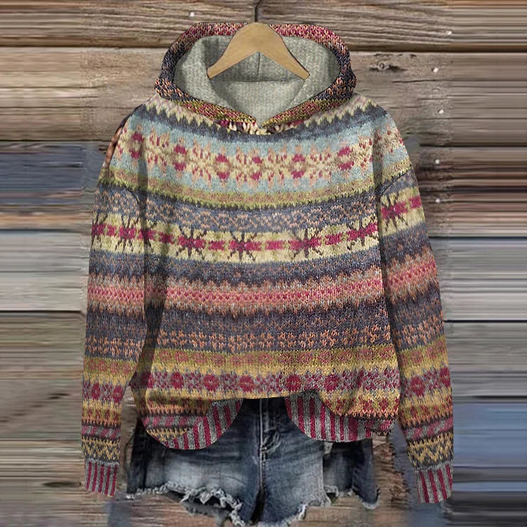 Elina - Pull automne chaud vintage femme