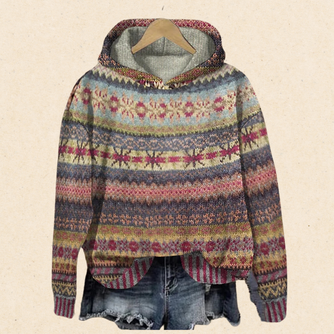 Elina - Pull automne chaud vintage femme