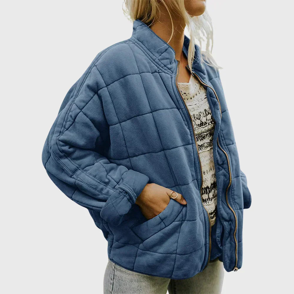 Chloé - Veste Élégante Matelassée Col Montant