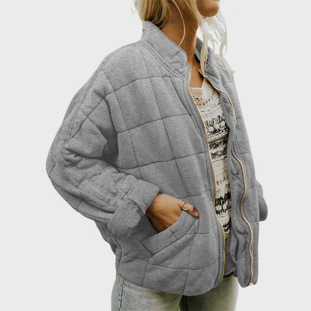 Chloé - Veste Élégante Matelassée Col Montant