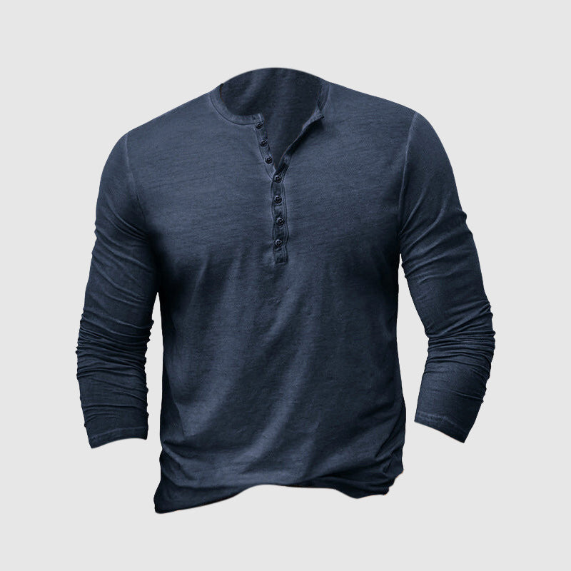 Mathieu - T-shirt Henley Manches Longues Homme
