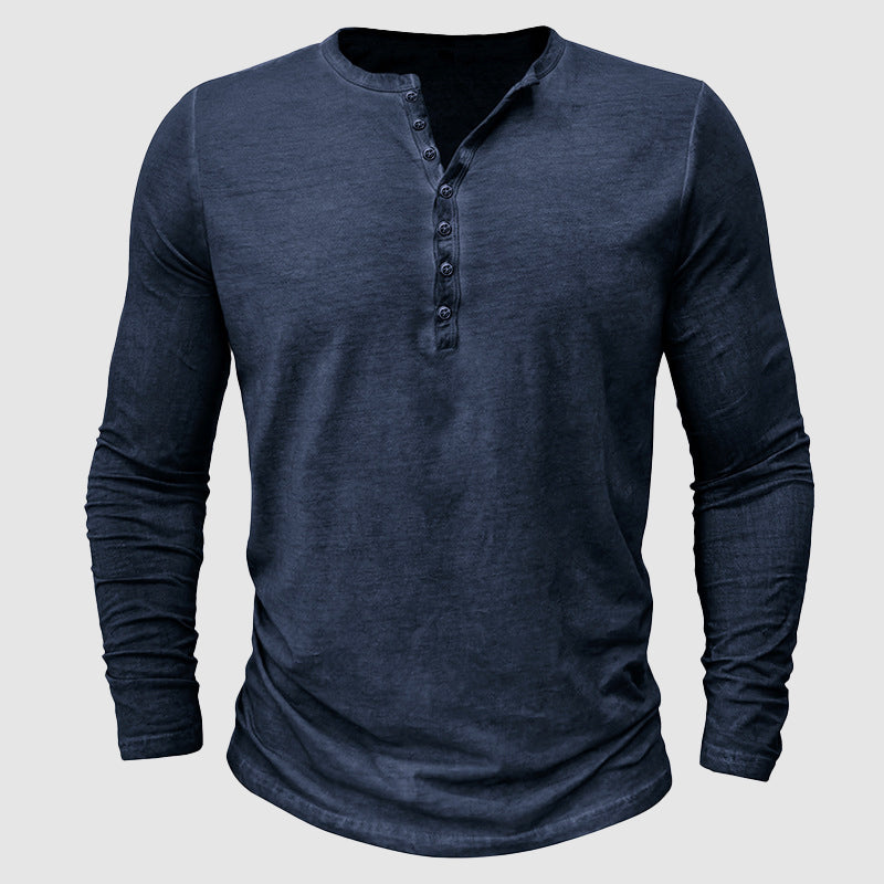 Mathieu - T-shirt Henley Manches Longues Homme