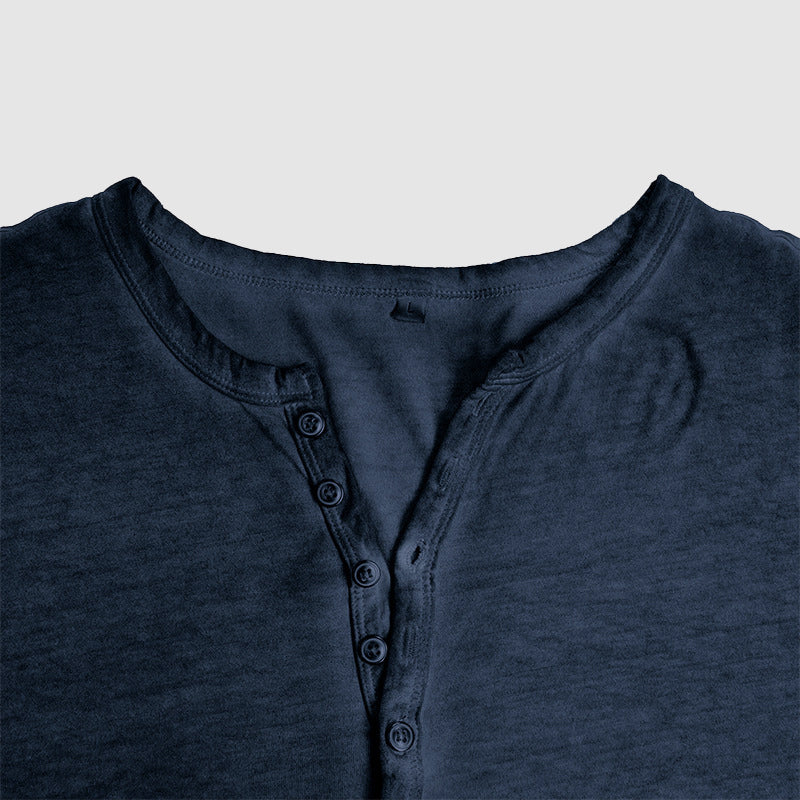 Mathieu - T-shirt Henley Manches Longues Homme