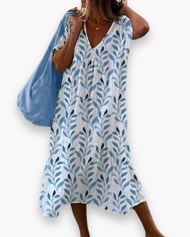 Robe midi imprimée pour femme | Ample et légère