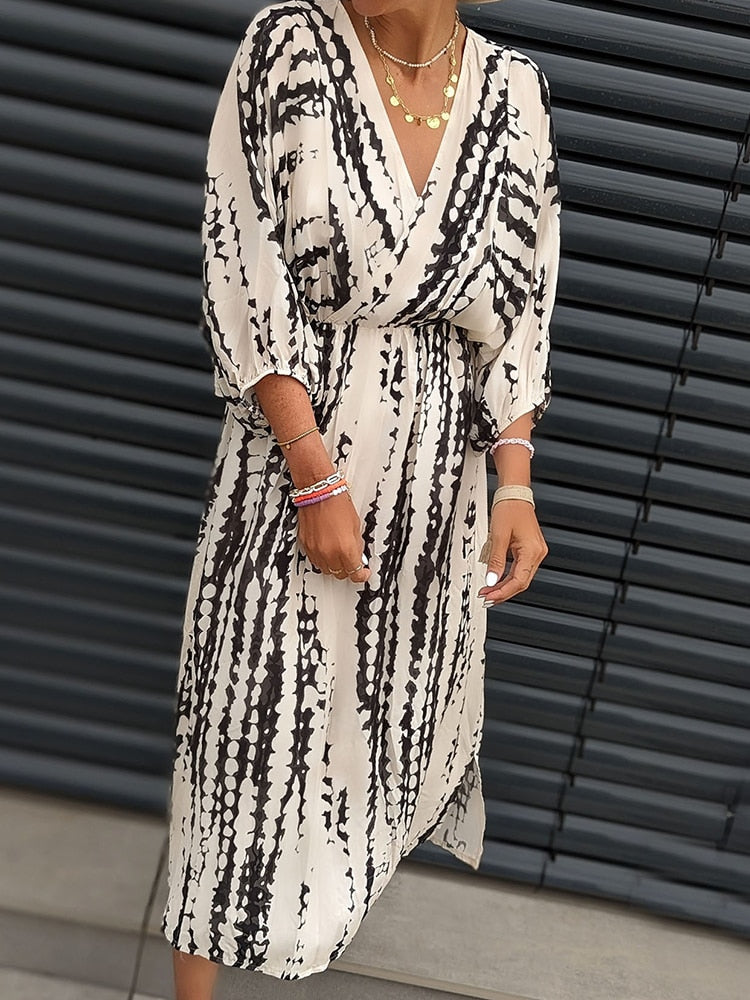 Valérie - Robe Midi D'Été Élégante