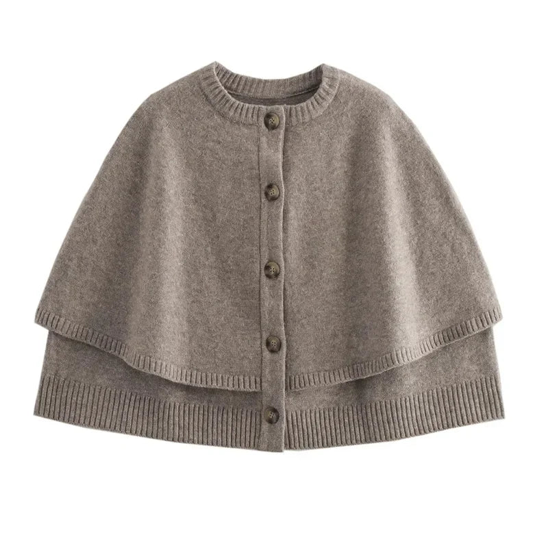 Gabrielle – Gilet En Maille Avec Cape, À La Fois Élégant Et Stylé