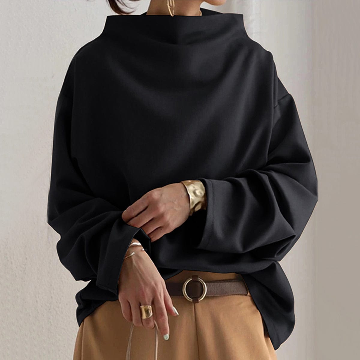 Sophie - Haut Chic Oversize Col Montant