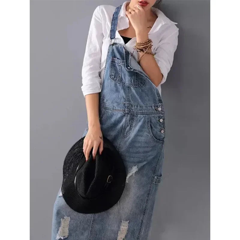 Martine - Robe Salopette Femme en Jean