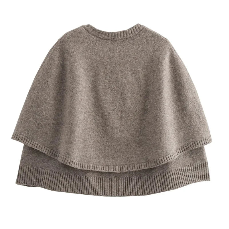 Gabrielle – Gilet En Maille Avec Cape, À La Fois Élégant Et Stylé