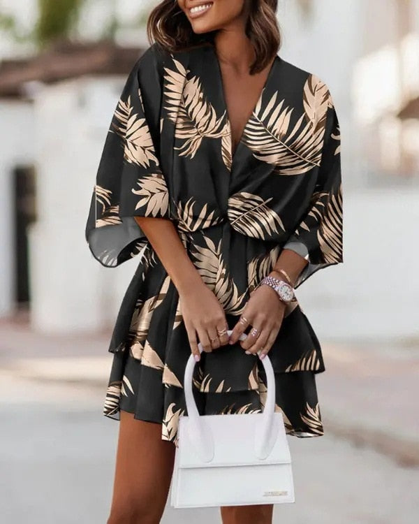 Lucie - Mini-Robe Bohème À Coupe Fluide