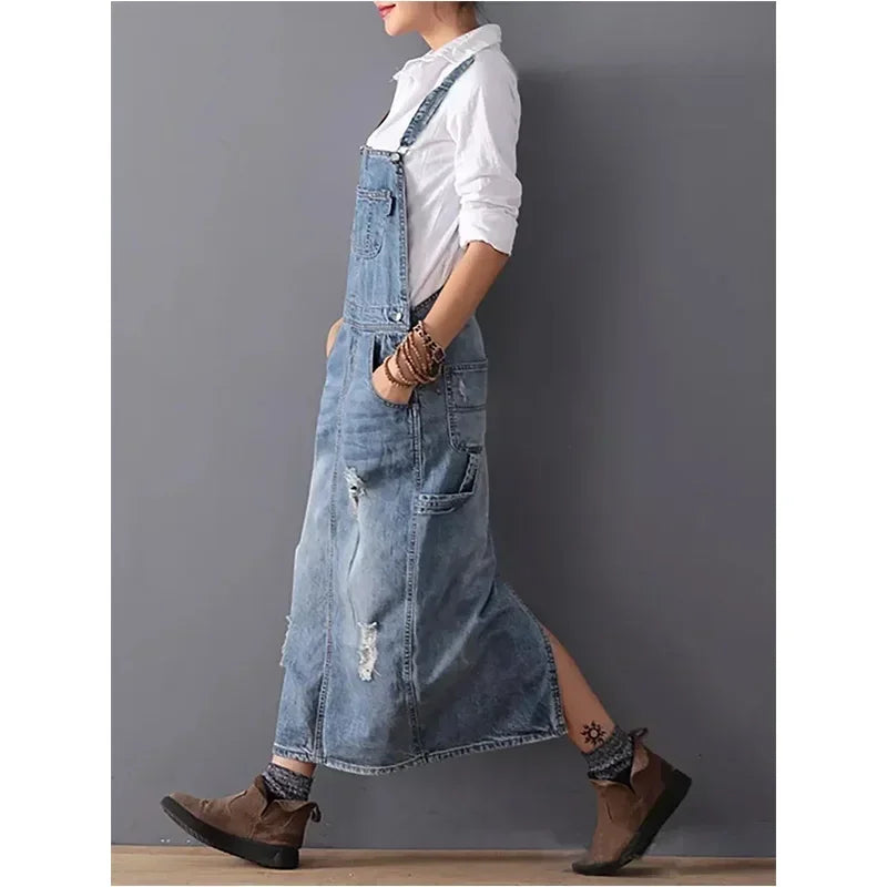 Martine - Robe Salopette Femme en Jean