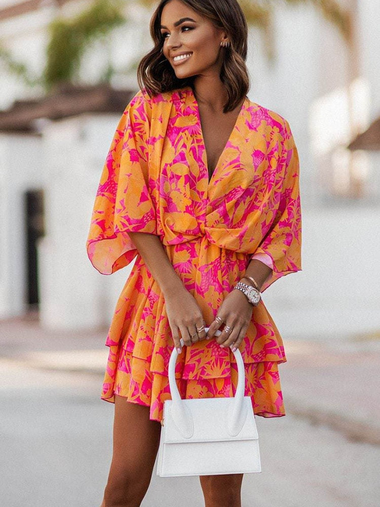 Lucie - Mini-Robe Bohème À Coupe Fluide