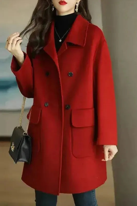 Amélie | Manteau Élégant Mi-Long Laine