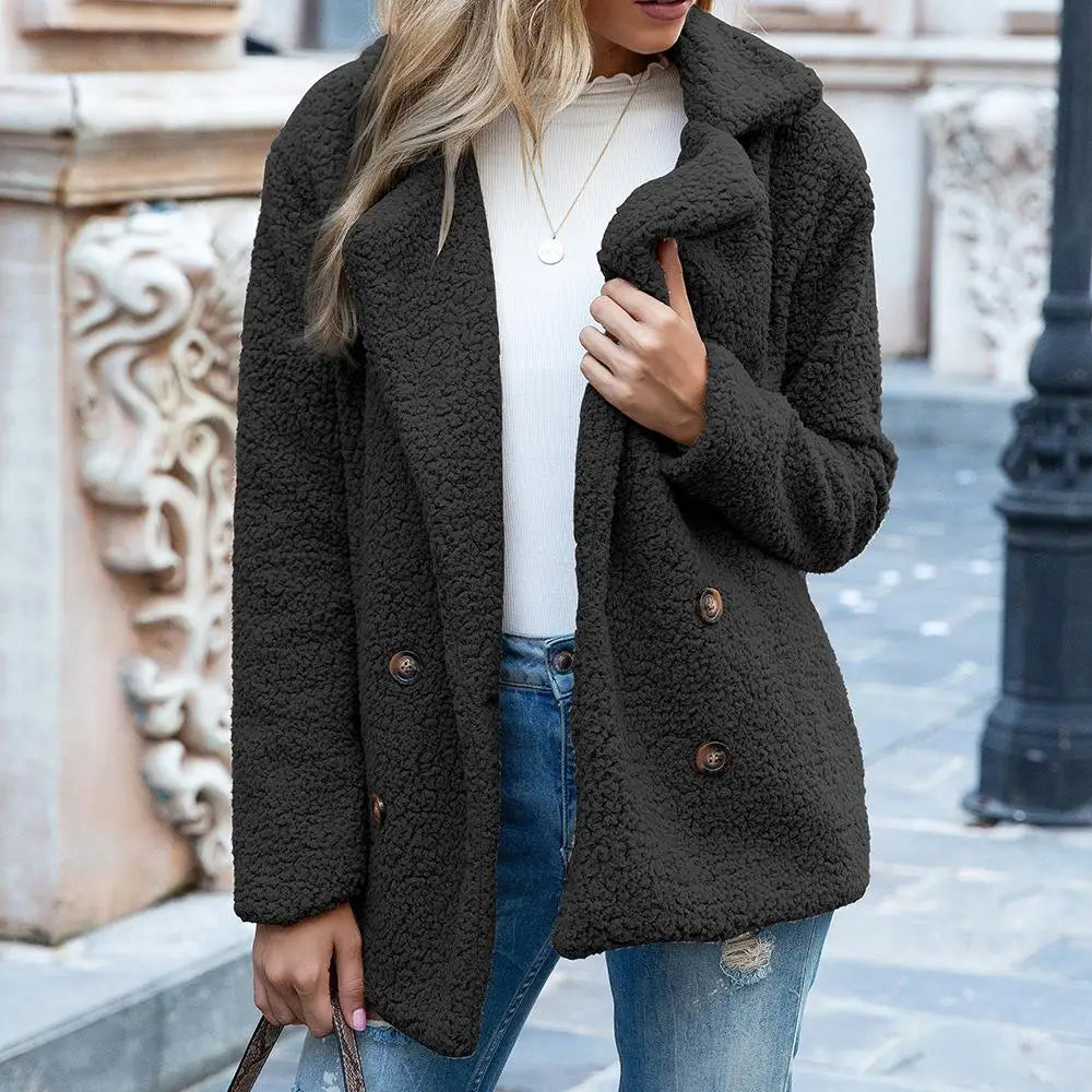 Michèle - Manteau Élégant Teddy Croisé