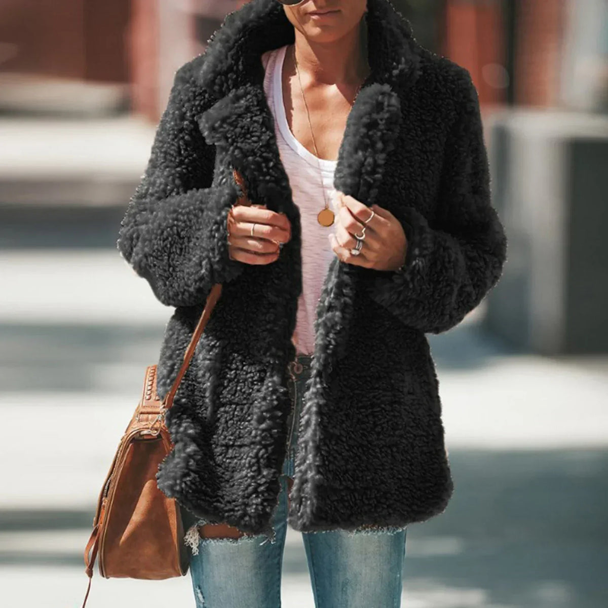 Léa - Manteau Élégant Sherpa Oversize