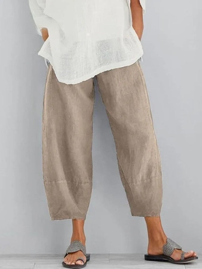Claudine - Pantalon automne léger en lin femme