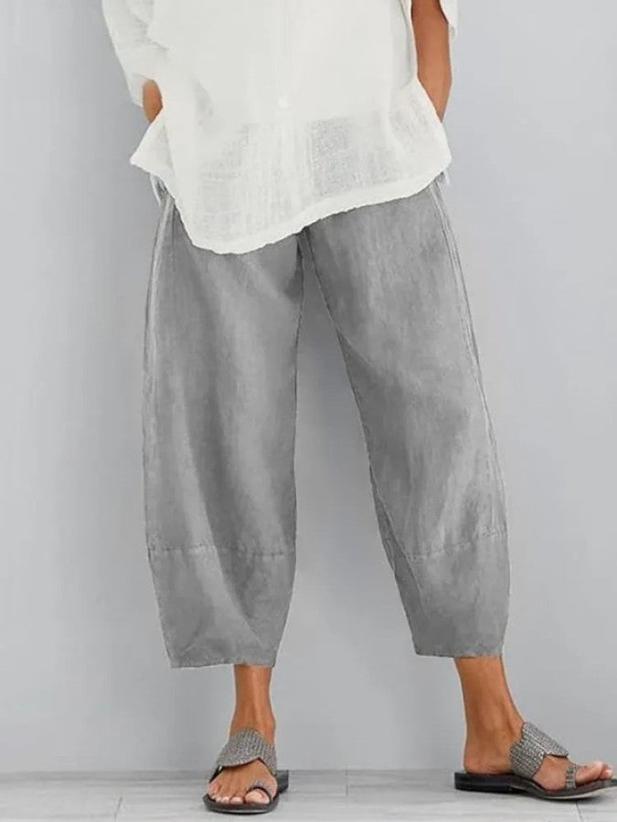Claudine - Pantalon automne léger en lin femme