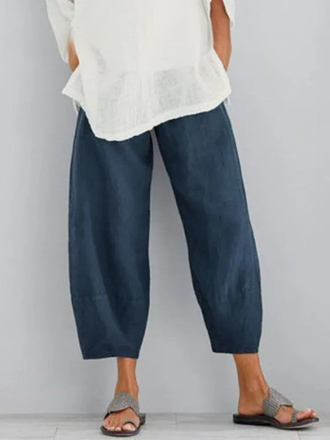 Claudine - Pantalon automne léger en lin femme