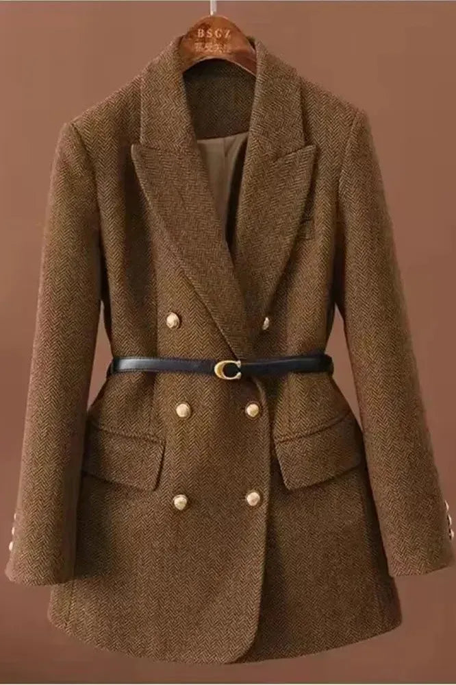 Adèle | Manteau Chic Laine Ceinturé