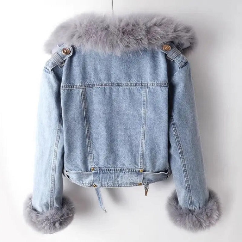 Laurence - Manteau Élégant Jean Fourrure