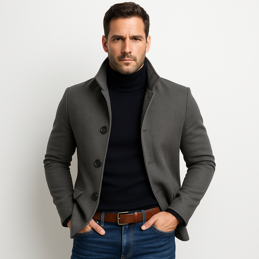 Nicolas - Veste Élégante Ajustée Col Montant