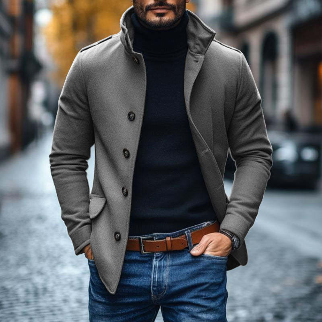 Nicolas - Veste Élégante Ajustée Col Montant